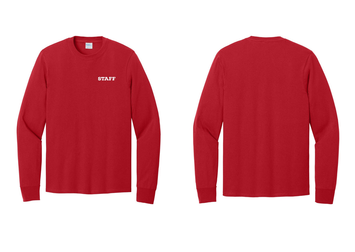 NYC Factory Staff Cotton Long Sleeve T-Shirt (Rustic) - Chest Only - Red