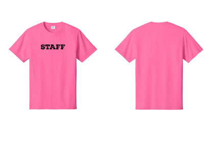 NYC Factory Staff T-Shirt, Rustic Lettering - Front Only - Neon Pink