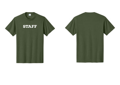 NYC Factory Staff T-Shirt, Rustic Lettering - Front Only - Olive