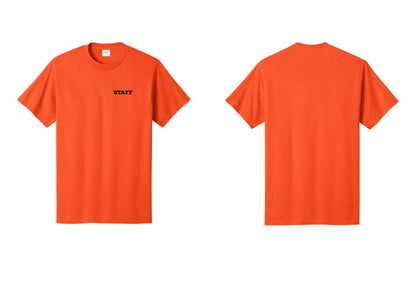 NYC Factory Staff T-Shirt, Rustic Lettering - Chest Only - Orange