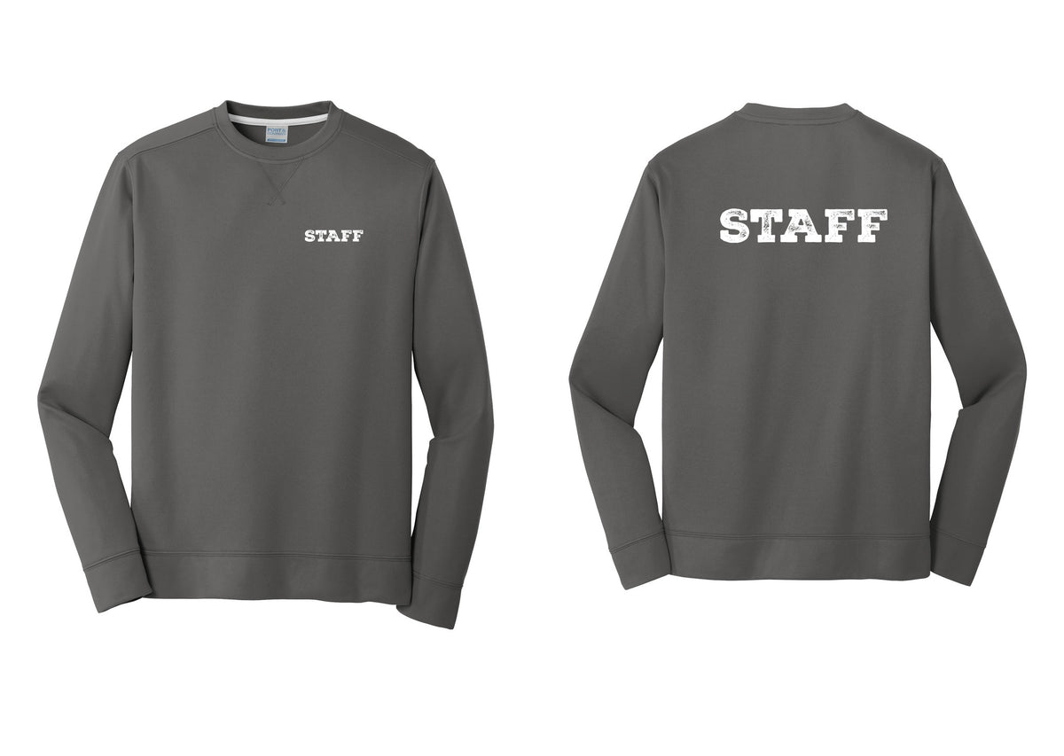 NYC Factory Staff Performance Fleece Crewneck Sweatshirt (Rustic) - Chest + Back - Charcoal