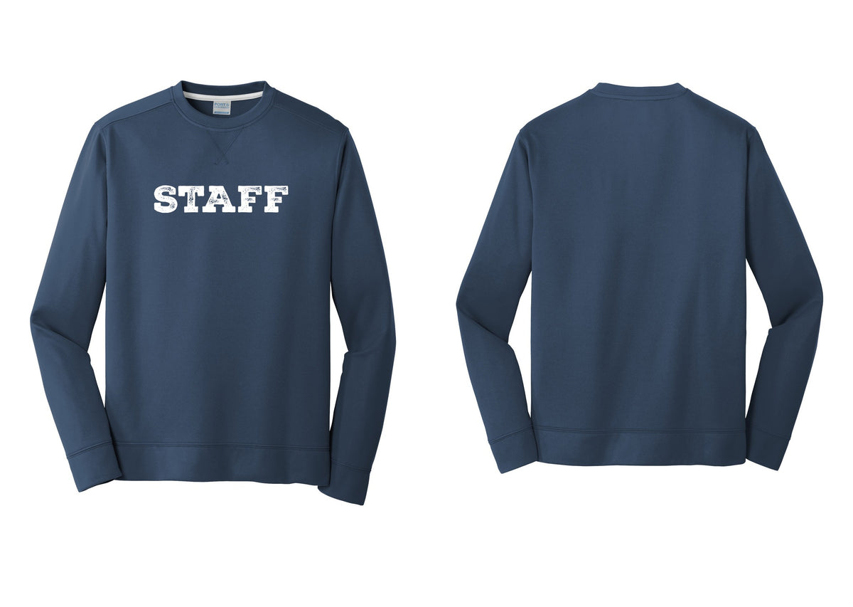 NYC Factory Staff Performance Fleece Crewneck Sweatshirt (Rustic) - Front Only - Navy