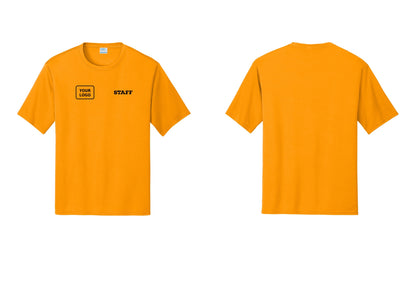 NYC Factory Custom Logo Staff Performance T-Shirt (Rustic) - STAFF + Your Logo - Gold