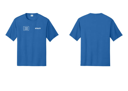 NYC Factory Custom Logo Staff Performance T-Shirt (Rustic) - STAFF + Your Logo - Royal