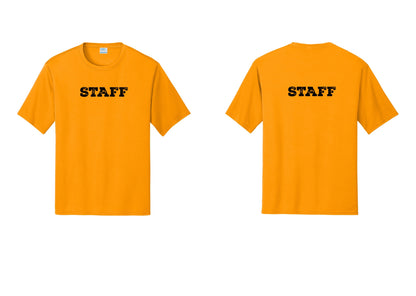 NYC Factory Staff Performance T-Shirt (Rustic) - Front + Back - Gold