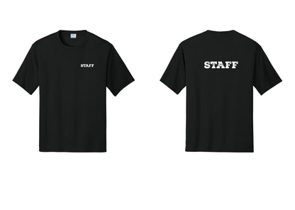 NYC Factory Staff Performance T-Shirt (Rustic) - Chest + Back - Black