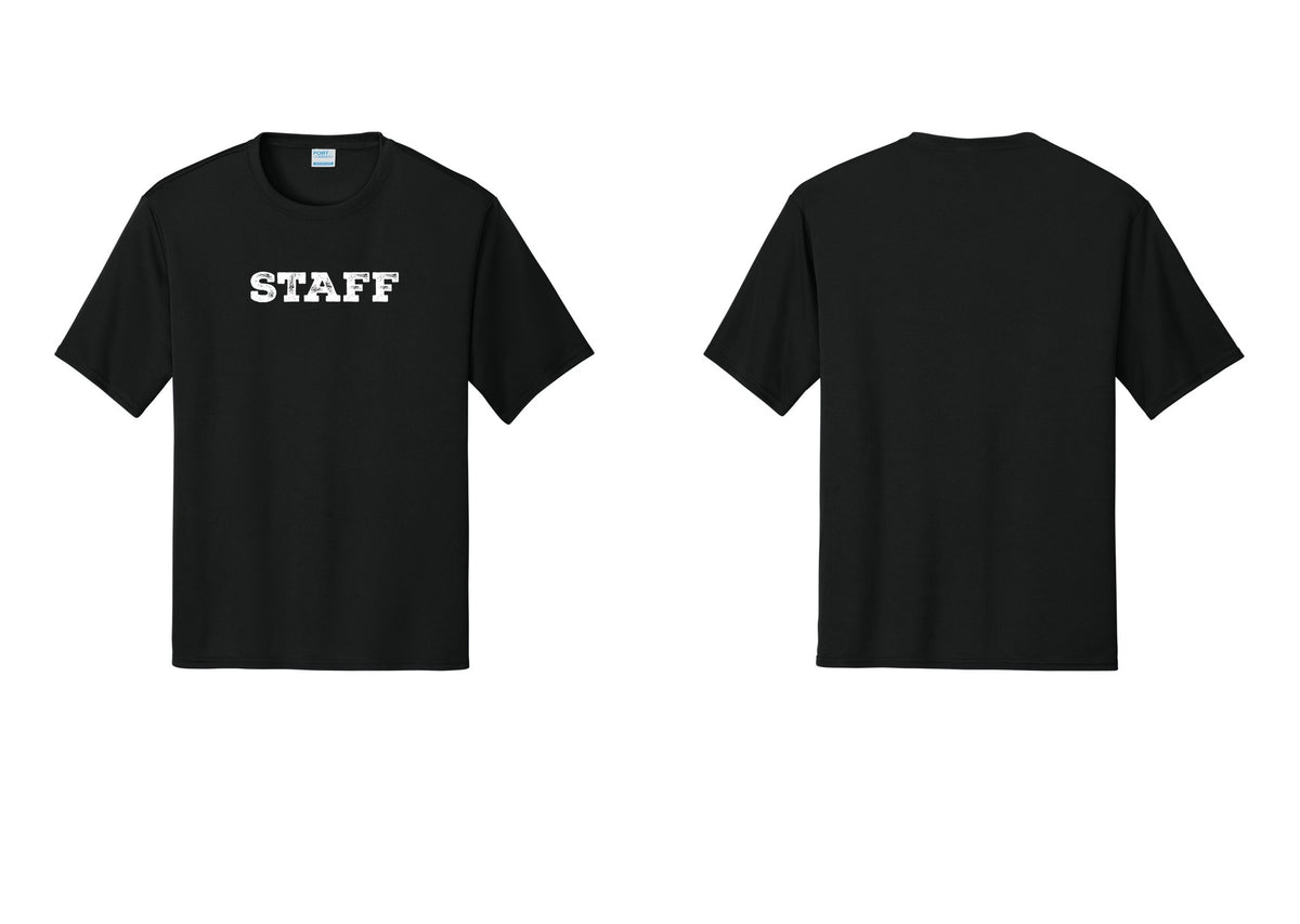 NYC Factory Staff Performance T-Shirt (Rustic) - Front Only - Black
