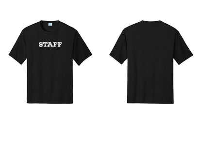 NYC Factory Staff Performance T-Shirt (Rustic) - Front Only - Black