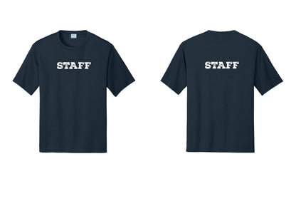 NYC Factory Staff Performance T-Shirt (Rustic) - Front + Back - Navy