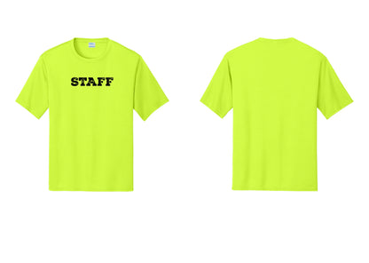NYC Factory Staff Performance T-Shirt (Rustic) - Front Only - Neon Yellow