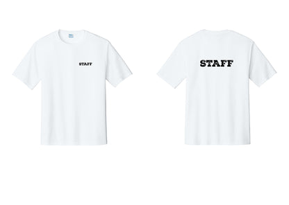 NYC Factory Staff Performance T-Shirt (Rustic) - Chest + Back - White