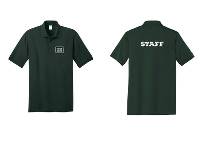 NYC Factory Custom Logo Staff Polo Shirt (Rustic) - Your Logo + Back - Dark Green