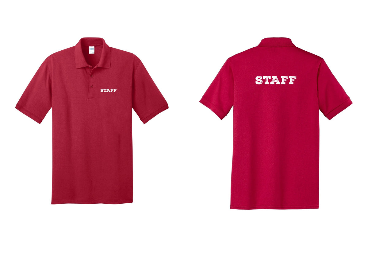 NYC Factory Staff Polo Shirt (Rustic) - Chest + Back - Red
