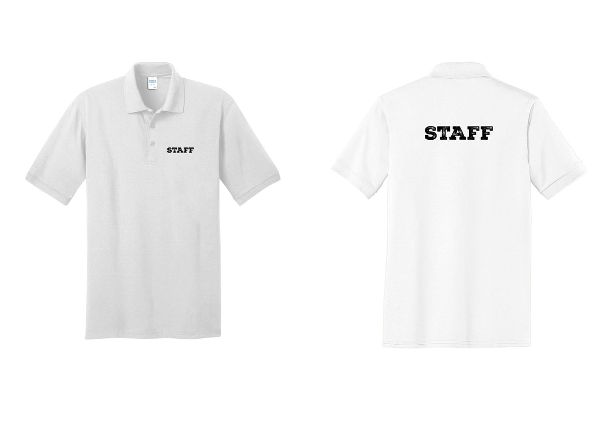 NYC Factory Staff Polo Shirt (Rustic) - Chest + Back - White