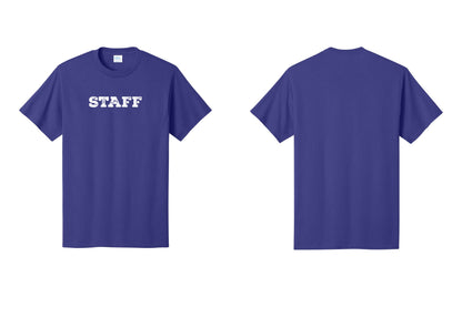 NYC Factory Staff T-Shirt, Rustic Lettering - Front Only - Purple