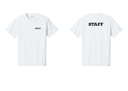 NYC Factory Staff T-Shirt, Rustic Lettering - Chest + Back - White