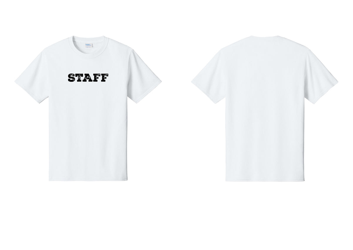 NYC Factory Staff T-Shirt, Rustic Lettering - Front Only - White