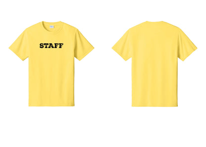 NYC Factory Staff T-Shirt, Rustic Lettering - Front Only - Yellow