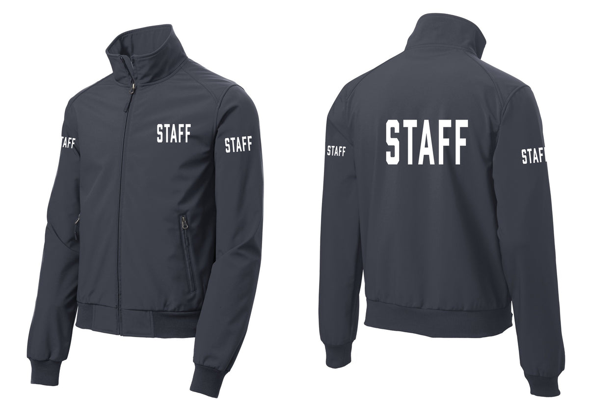 NYC Factory Staff Soft Shell Bomber Jacket (Classic) - Chest + Back + Staff Sleeves - Battleship Grey