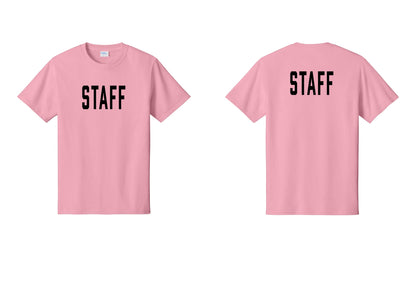 NYC Factory Staff T-Shirt, Condensed Lettering - Front + Back - Candy Pink