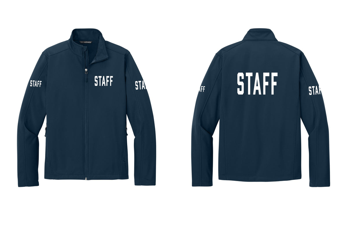 NYC Factory Staff Soft Shell Jacket (Classic) - Chest + Back + Staff Sleeves - Dress Blue Navy