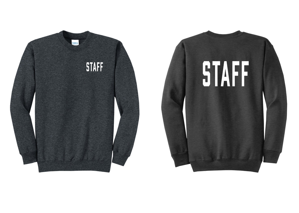 NYC Factory Staff Cotton Fleece Crewneck Sweatshirt (Classic) - Chest + Back - Dark Heather Grey