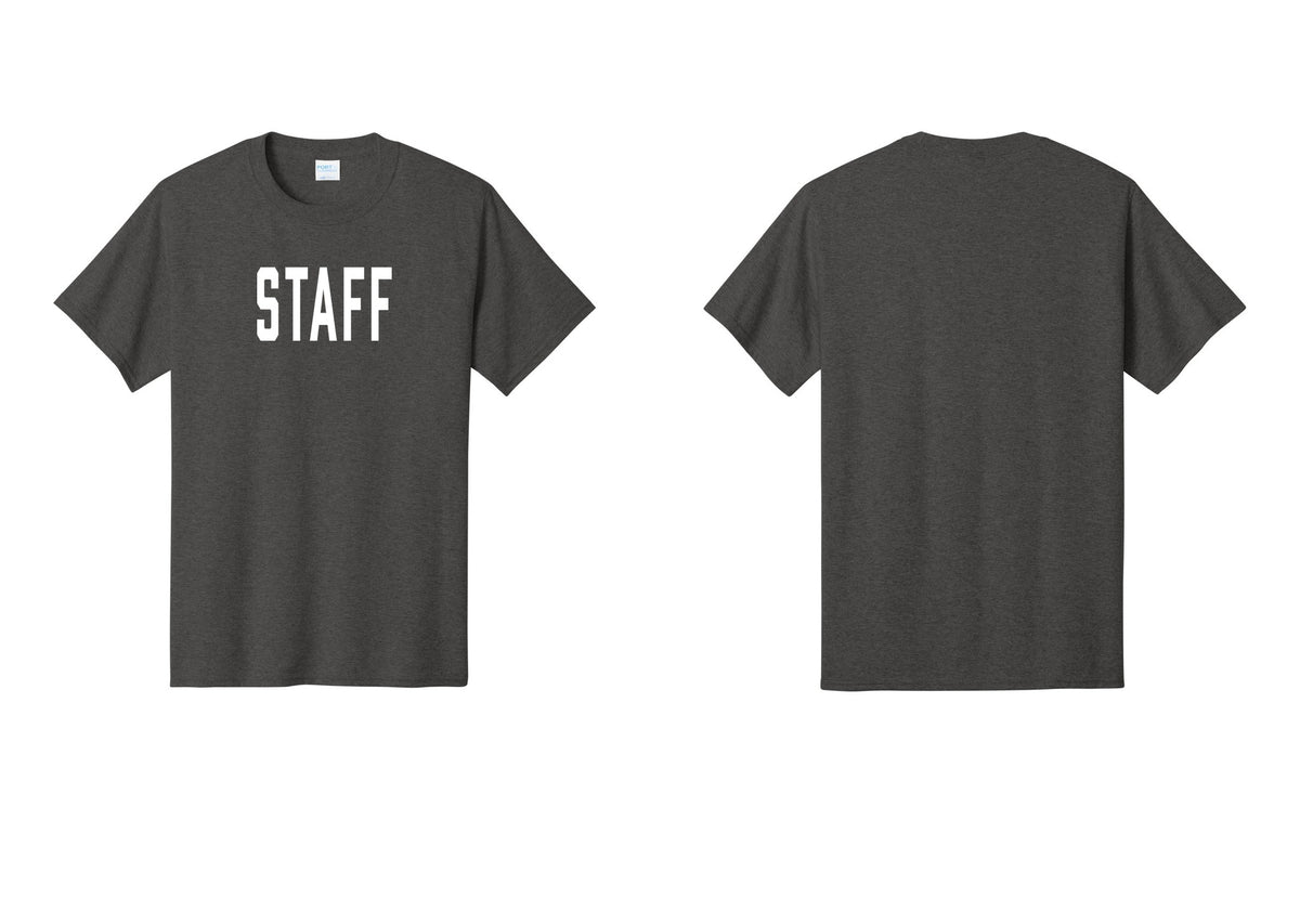 NYC Factory Staff T-Shirt, Condensed Lettering - Front Only - Dark Heather Grey