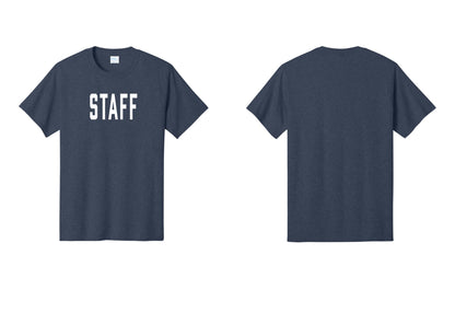 NYC Factory Staff T-Shirt, Condensed Lettering - Front Only - Heather Navy