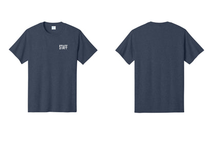 NYC Factory Staff T-Shirt, Condensed Lettering - Chest Only - Heather Navy