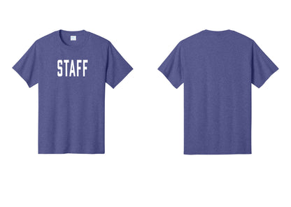 NYC Factory Staff T-Shirt, Condensed Lettering - Front Only - Heather Purple