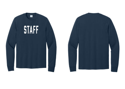 NYC Factory Staff Cotton Long Sleeve T-Shirt (Classic) - Front Only - Navy
