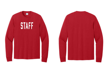 NYC Factory Staff Cotton Long Sleeve T-Shirt (Classic) - Front Only - Red