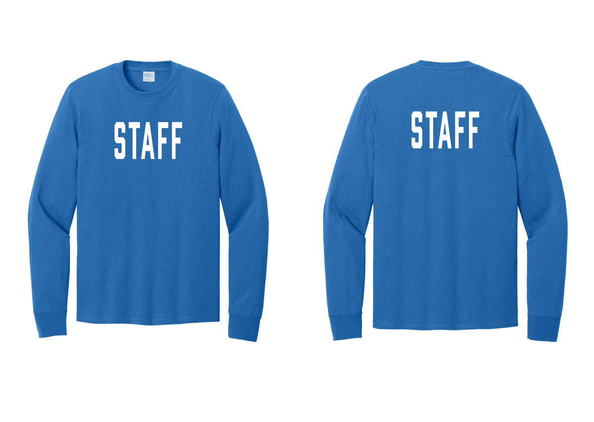 NYC Factory Staff Cotton Long Sleeve T-Shirt (Classic) - Front + Back - Royal