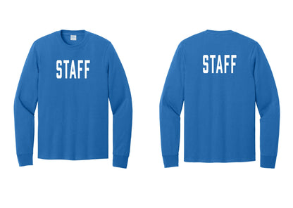 NYC Factory Staff Cotton Long Sleeve T-Shirt (Classic) - Front + Back - Royal