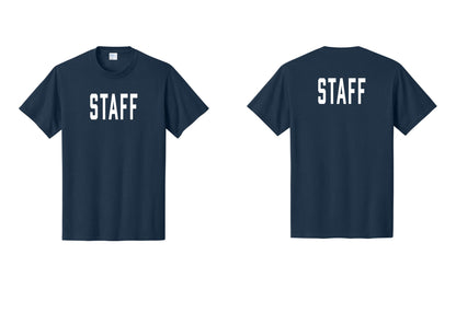 NYC Factory Staff T-Shirt, Condensed Lettering - Front + Back - Navy