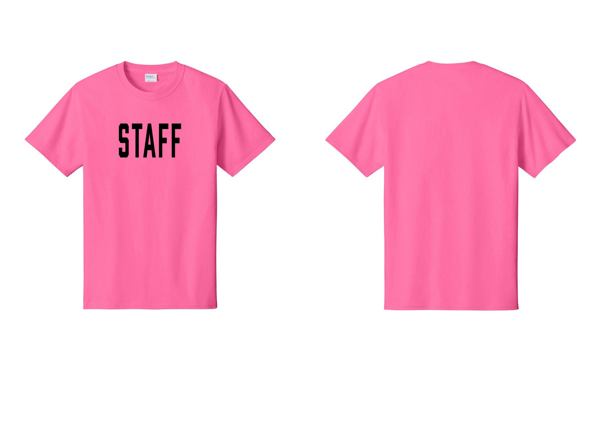 NYC Factory Staff T-Shirt, Condensed Lettering - Front Only - Neon Pink