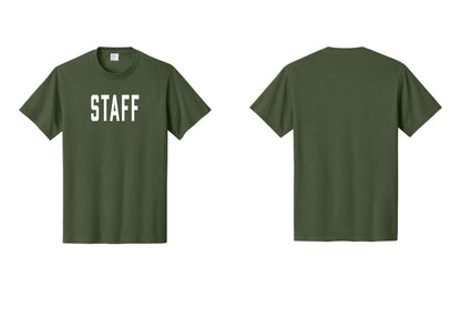 NYC Factory Staff T-Shirt, Condensed Lettering - Front Only - Olive