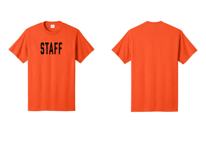 NYC Factory Staff T-Shirt, Condensed Lettering - Front Only - Orange