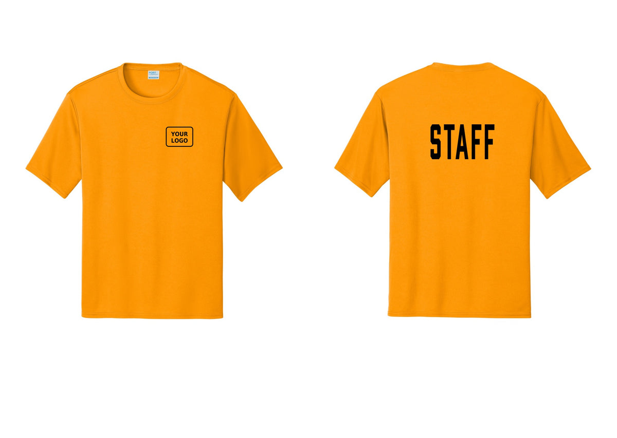 NYC Factory Custom Logo Staff Performance T-Shirt (Classic) - Your Logo + Back - Gold