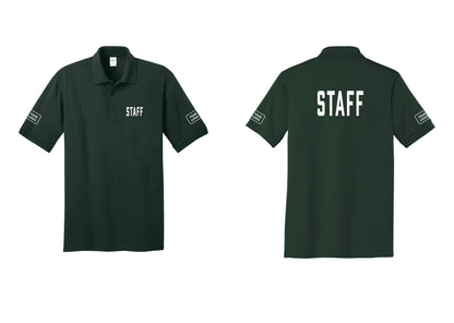 NYC Factory Custom Logo Staff Polo Shirt (Classic) - Chest + Back + Your Logo Sleeves - Dark Green