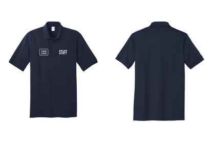 NYC Factory Custom Logo Staff Polo Shirt (Classic) - STAFF + Your Logo - Navy