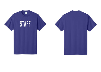 NYC Factory Staff T-Shirt, Condensed Lettering - Front Only - Purple