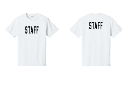 NYC Factory Staff T-Shirt, Condensed Lettering - Front + Back - White