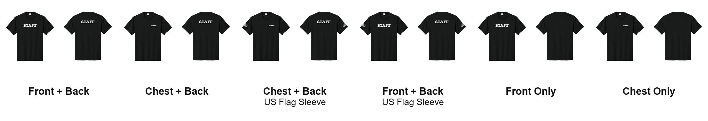 STAFF t-shirt print layouts