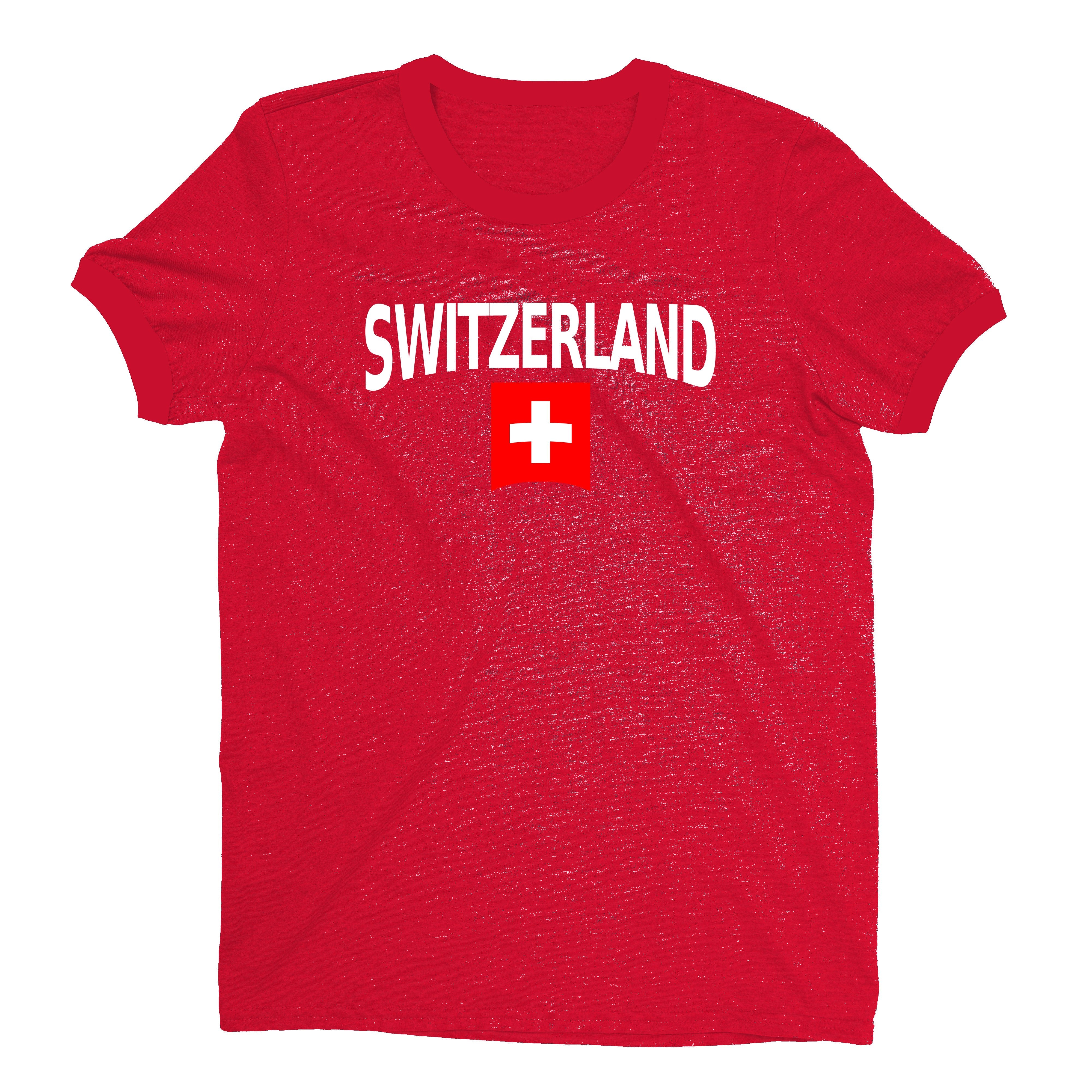 Switzerland World Cup Plain Tee Unisex T-Shirt -- NYC Factory - Standard Red