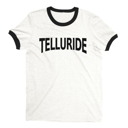 Telluride Ski Resort Ringer Tee Retro Style Men's T-Shirt - NYC Factory - White