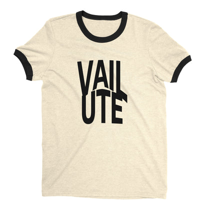 Vail Ski Resort Ringer Tee Retro Style Men's T-Shirt - NYC Factory - Natural