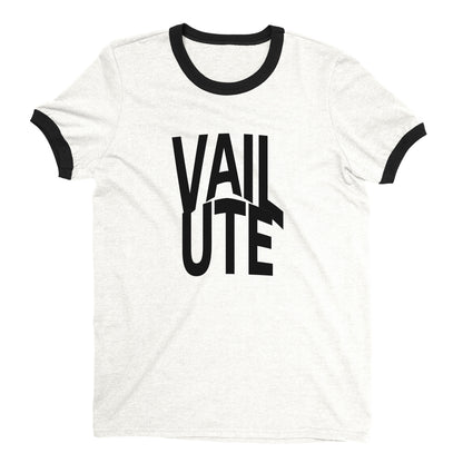 Vail Ski Resort Ringer Tee Retro Style Men's T-Shirt - NYC Factory - White