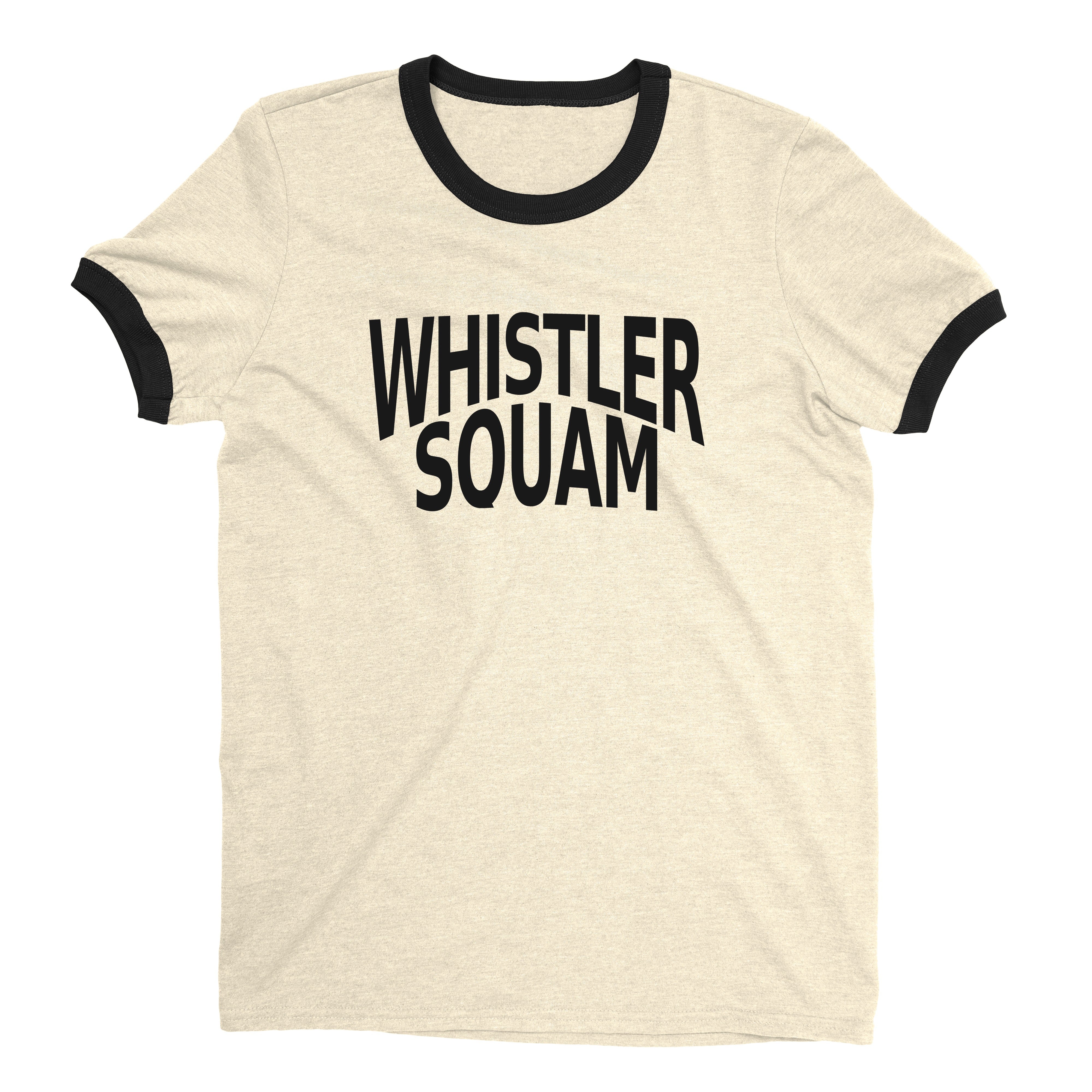 Whistler Ski Resort Ringer Tee Retro Style Men's T-Shirt - NYC Factory - Natural