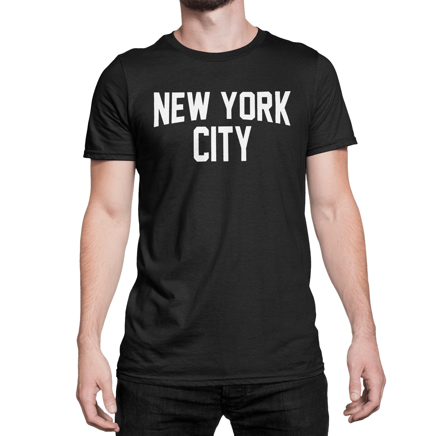NYC FACTORY New York City Unisex T-Shirt Screenprinted Black Lennon Tee (2XL)